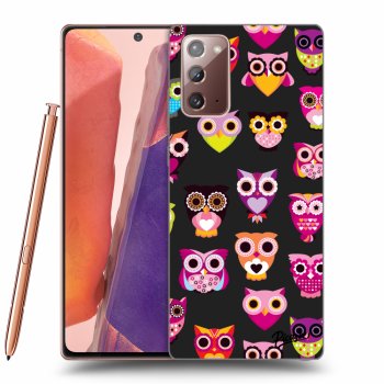 Picasee silikonowe czarne etui na Samsung Galaxy Note 20 - Owls