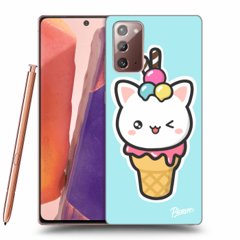 Picasee silikonowe przeźroczyste etui na Samsung Galaxy Note 20 - Ice Cream Cat