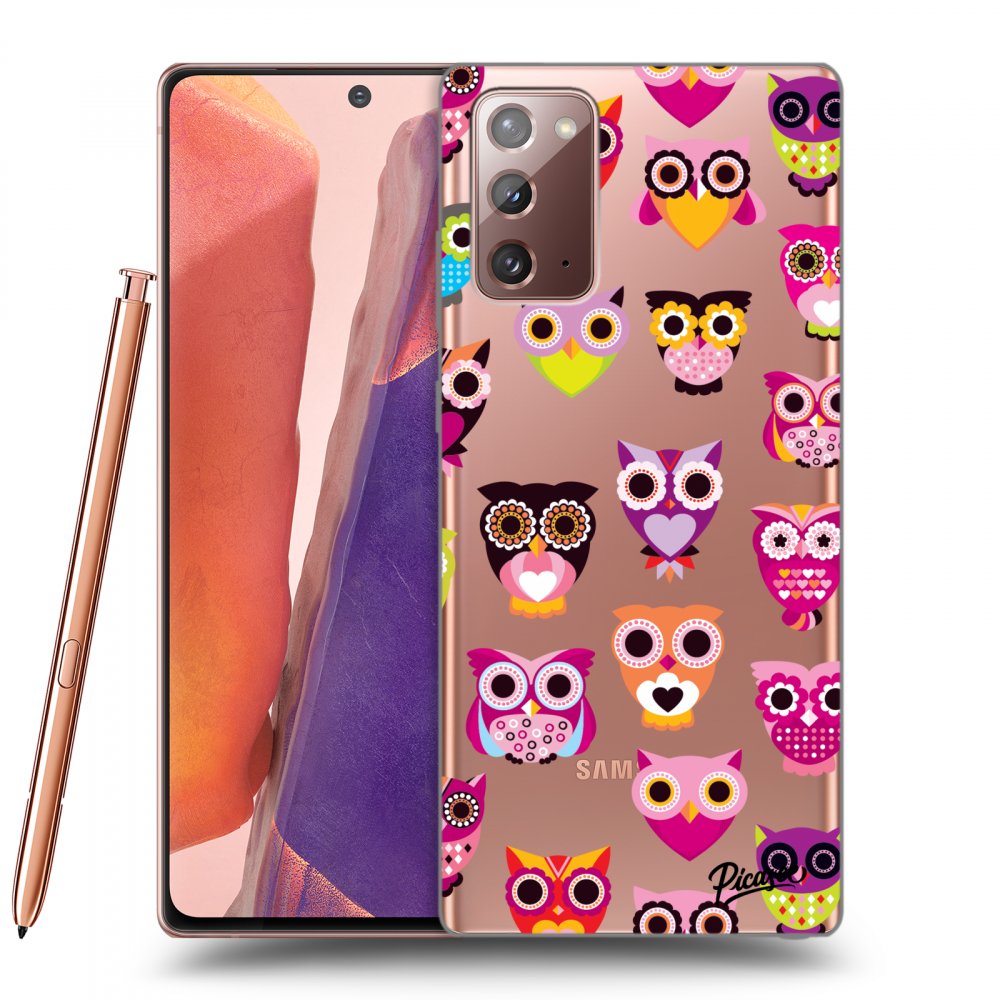 Picasee silikonowe przeźroczyste etui na Samsung Galaxy Note 20 - Owls