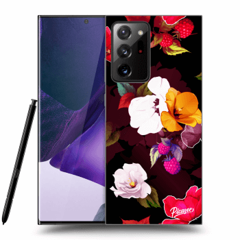 Picasee silikonowe czarne etui na Samsung Galaxy Note 20 Ultra - Flowers and Berries