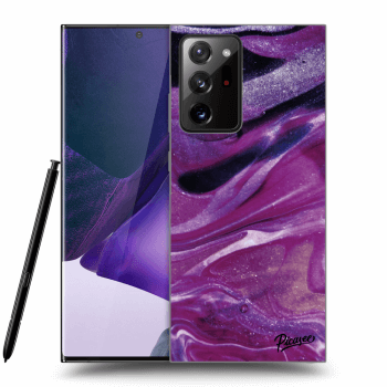 Picasee silikonowe czarne etui na Samsung Galaxy Note 20 Ultra - Purple glitter