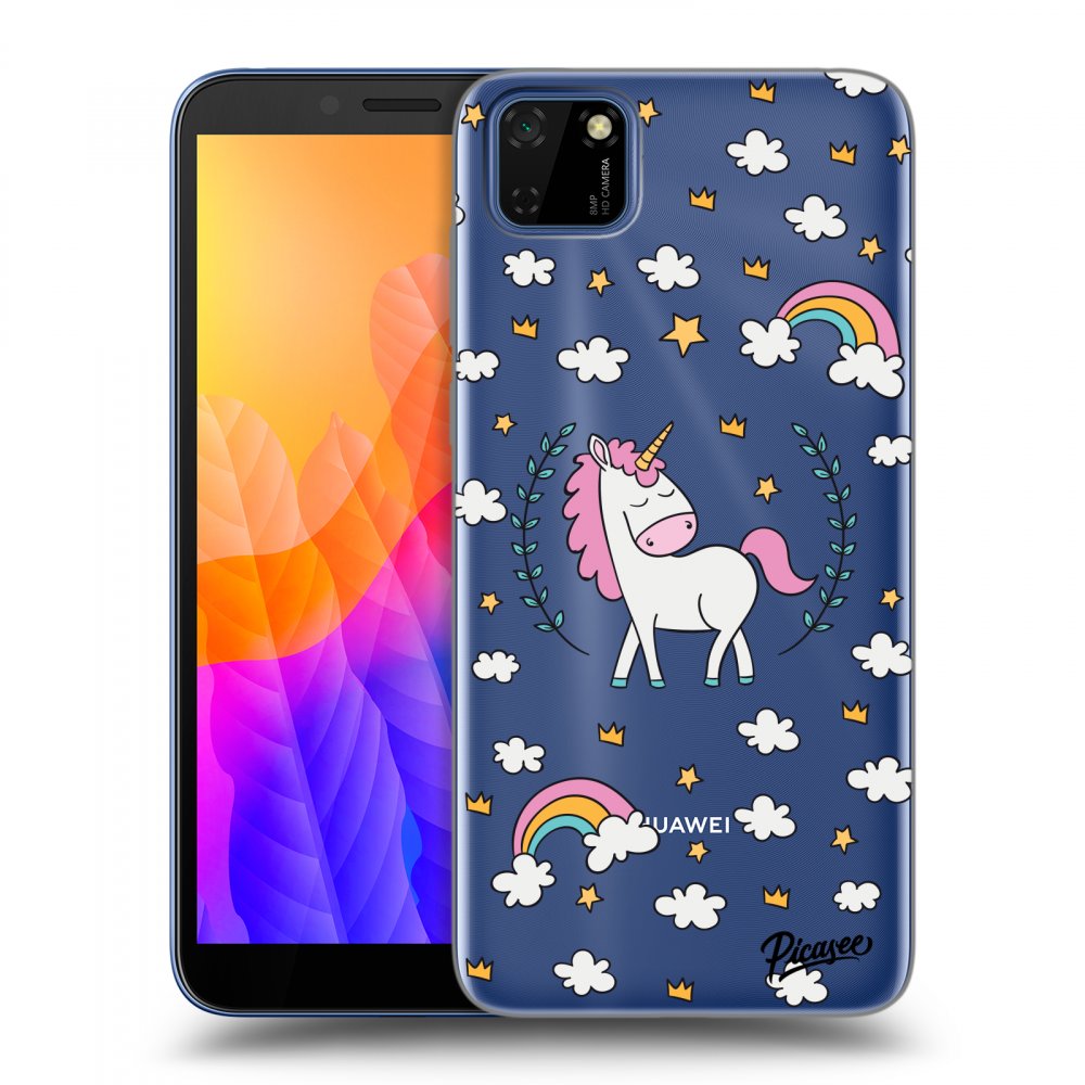 Picasee silikonowe przeźroczyste etui na Huawei Y5P - Unicorn star heaven