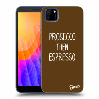 Picasee silikonowe czarne etui na Huawei Y5P - Prosecco then espresso
