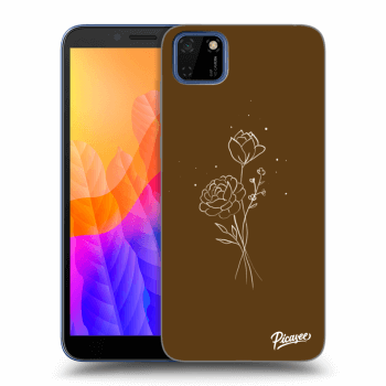 Etui na Huawei Y5P - Brown flowers