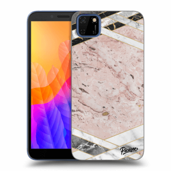 Etui na Huawei Y5P - Pink geometry
