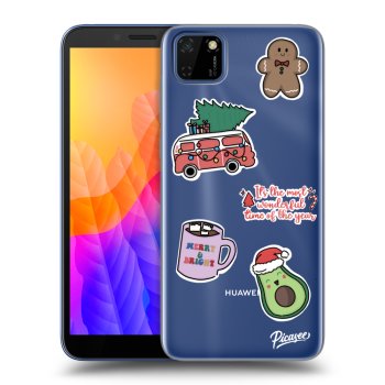 Picasee silikonowe przeźroczyste etui na Huawei Y5P - Christmas Stickers