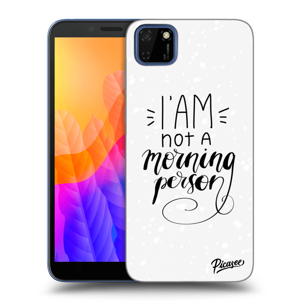 Picasee silikonowe czarne etui na Huawei Y5P - I am not a morning person