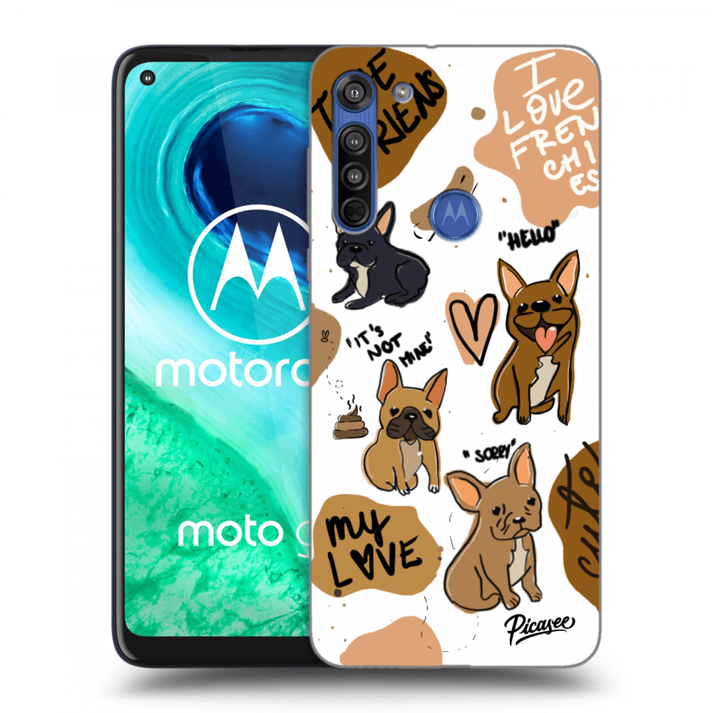 Picasee silikonowe przeźroczyste etui na Motorola Moto G8 - Frenchies