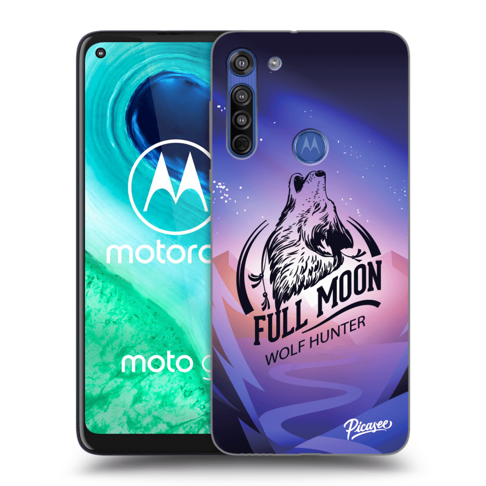Picasee silikonowe czarne etui na Motorola Moto G8 - Wolf