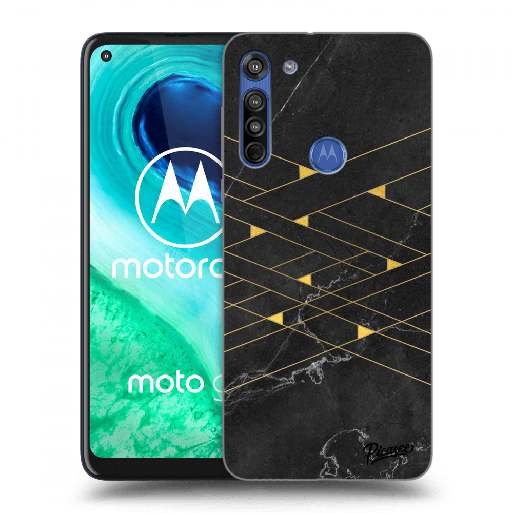 Picasee silikonowe czarne etui na Motorola Moto G8 - Gold Minimal