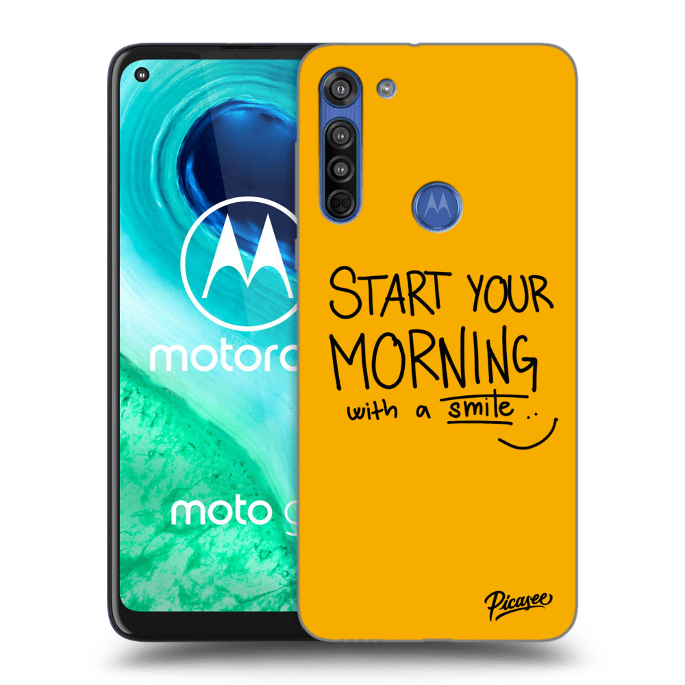 Picasee silikonowe czarne etui na Motorola Moto G8 - Smile