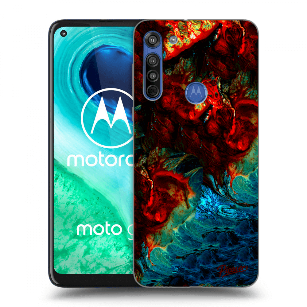 Picasee silikonowe czarne etui na Motorola Moto G8 - Universe