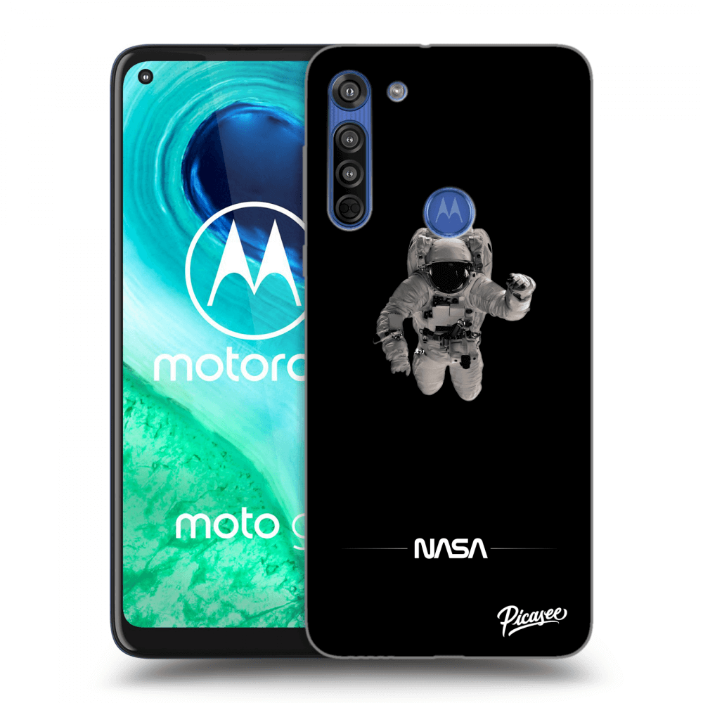 Picasee silikonowe przeźroczyste etui na Motorola Moto G8 - Astronaut Minimal