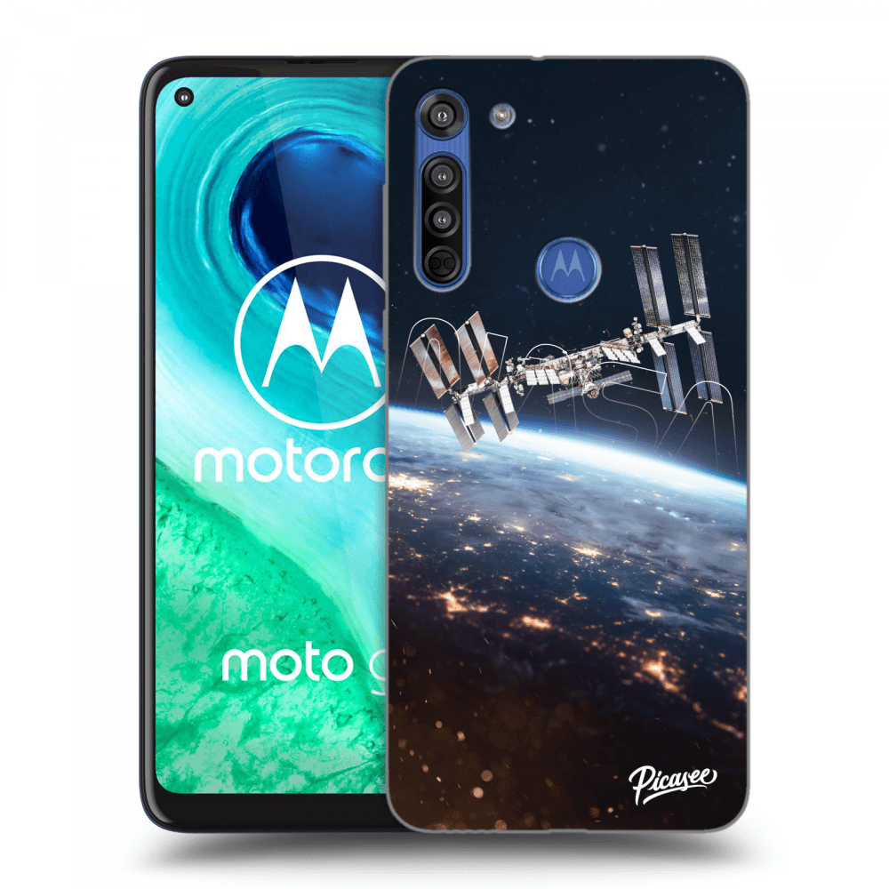 Picasee silikonowe czarne etui na Motorola Moto G8 - Station