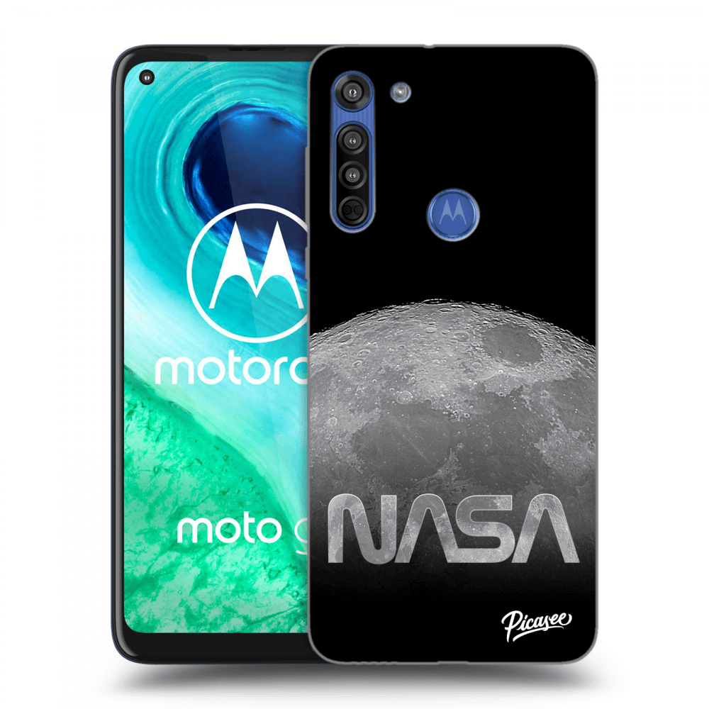 Picasee silikonowe czarne etui na Motorola Moto G8 - Moon Cut