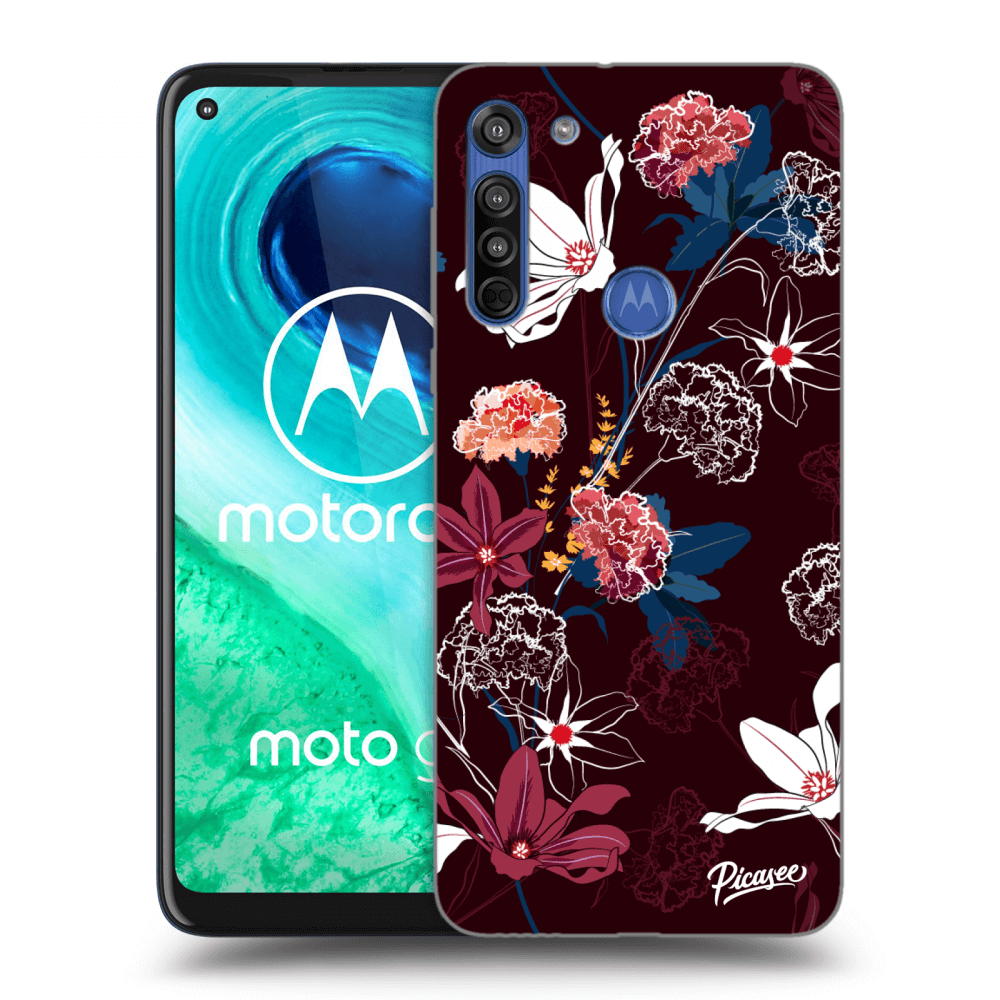 Picasee silikonowe przeźroczyste etui na Motorola Moto G8 - Dark Meadow