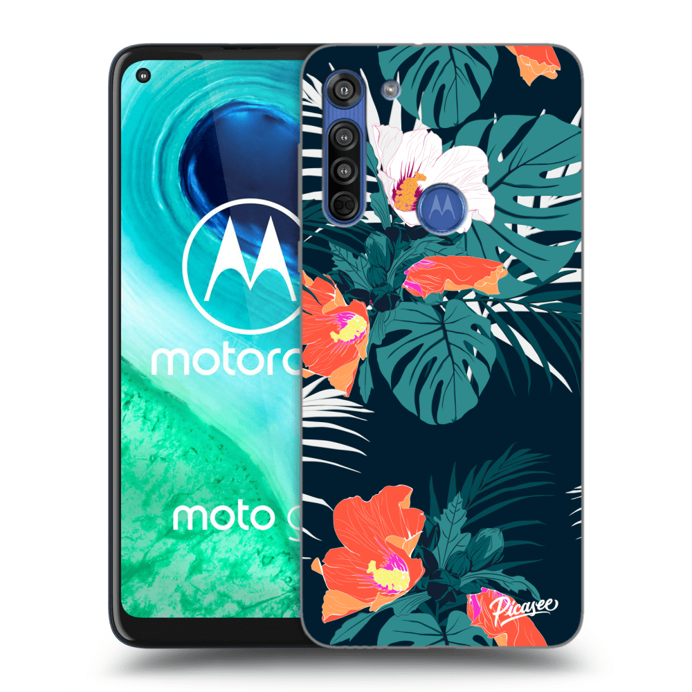 Picasee silikonowe przeźroczyste etui na Motorola Moto G8 - Monstera Color