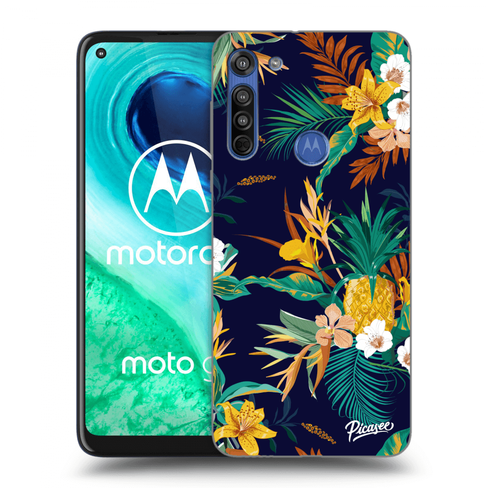 Picasee silikonowe przeźroczyste etui na Motorola Moto G8 - Pineapple Color