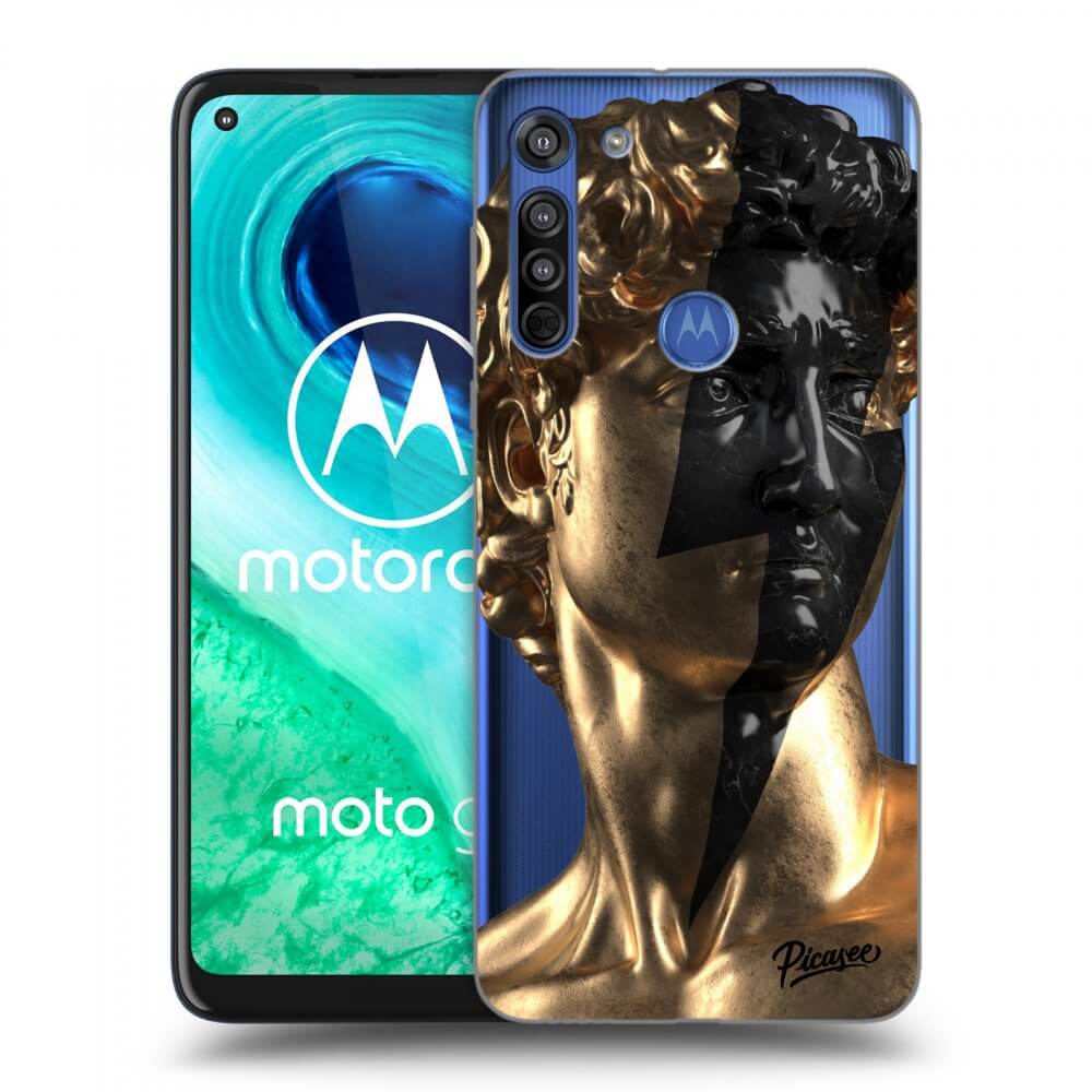 Picasee silikonowe przeźroczyste etui na Motorola Moto G8 - Wildfire - Gold