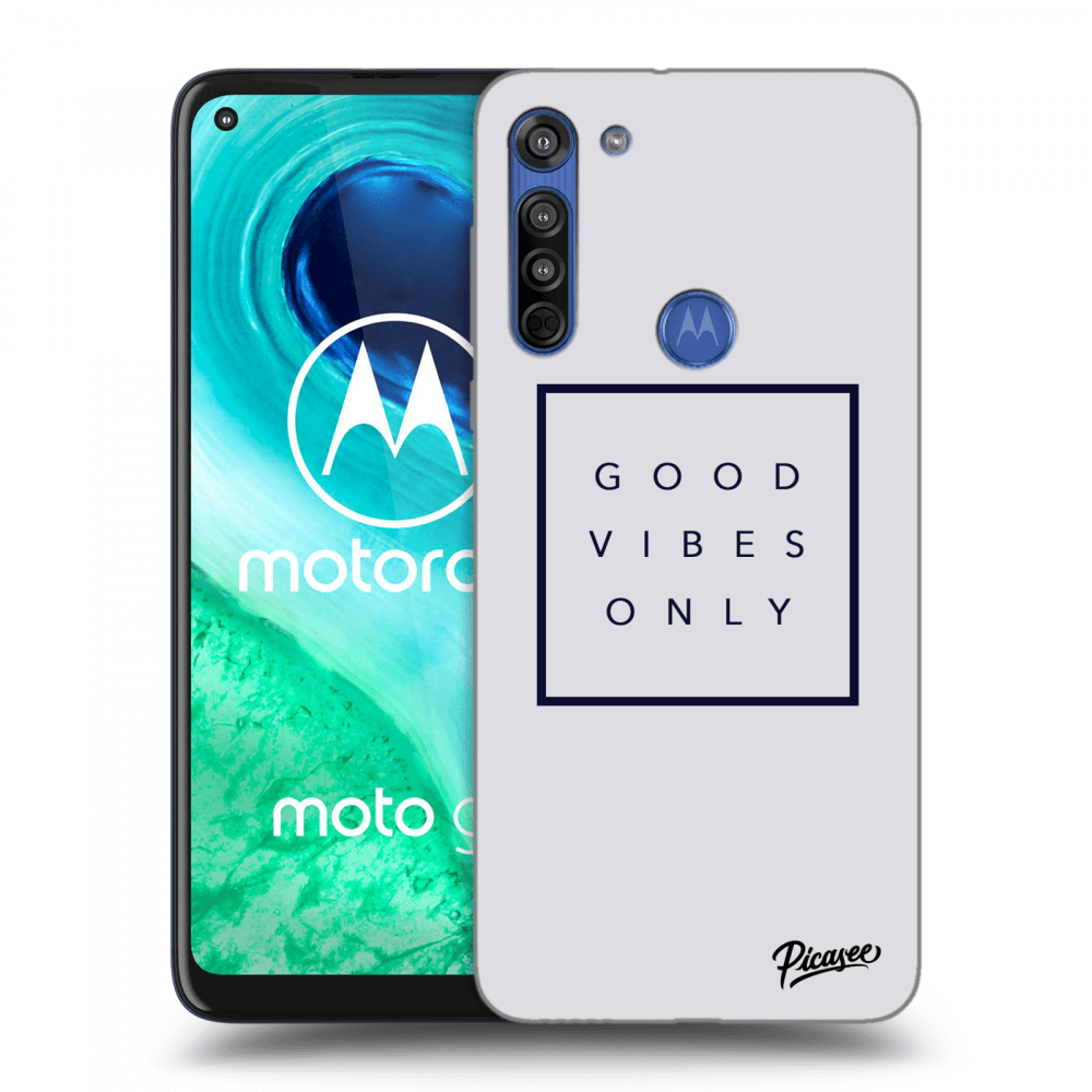 Picasee silikonowe przeźroczyste etui na Motorola Moto G8 - Good vibes only