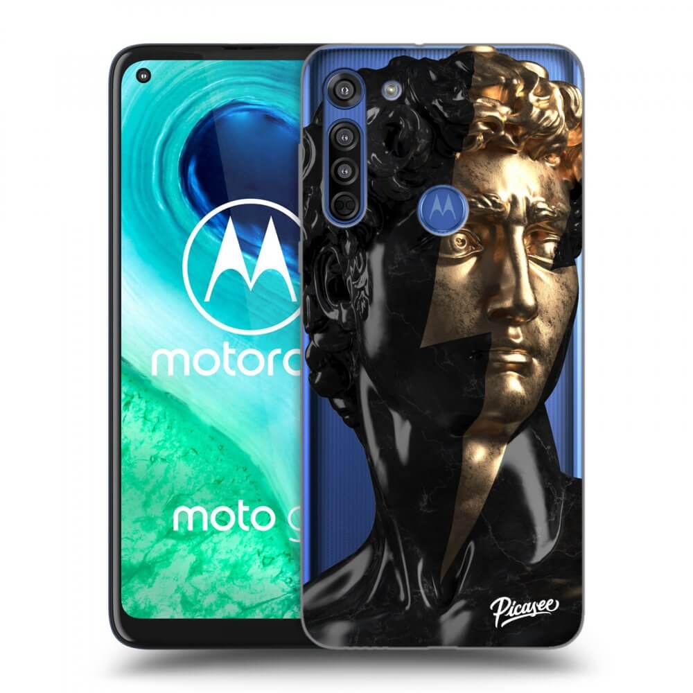 Picasee silikonowe przeźroczyste etui na Motorola Moto G8 - Wildfire - Black
