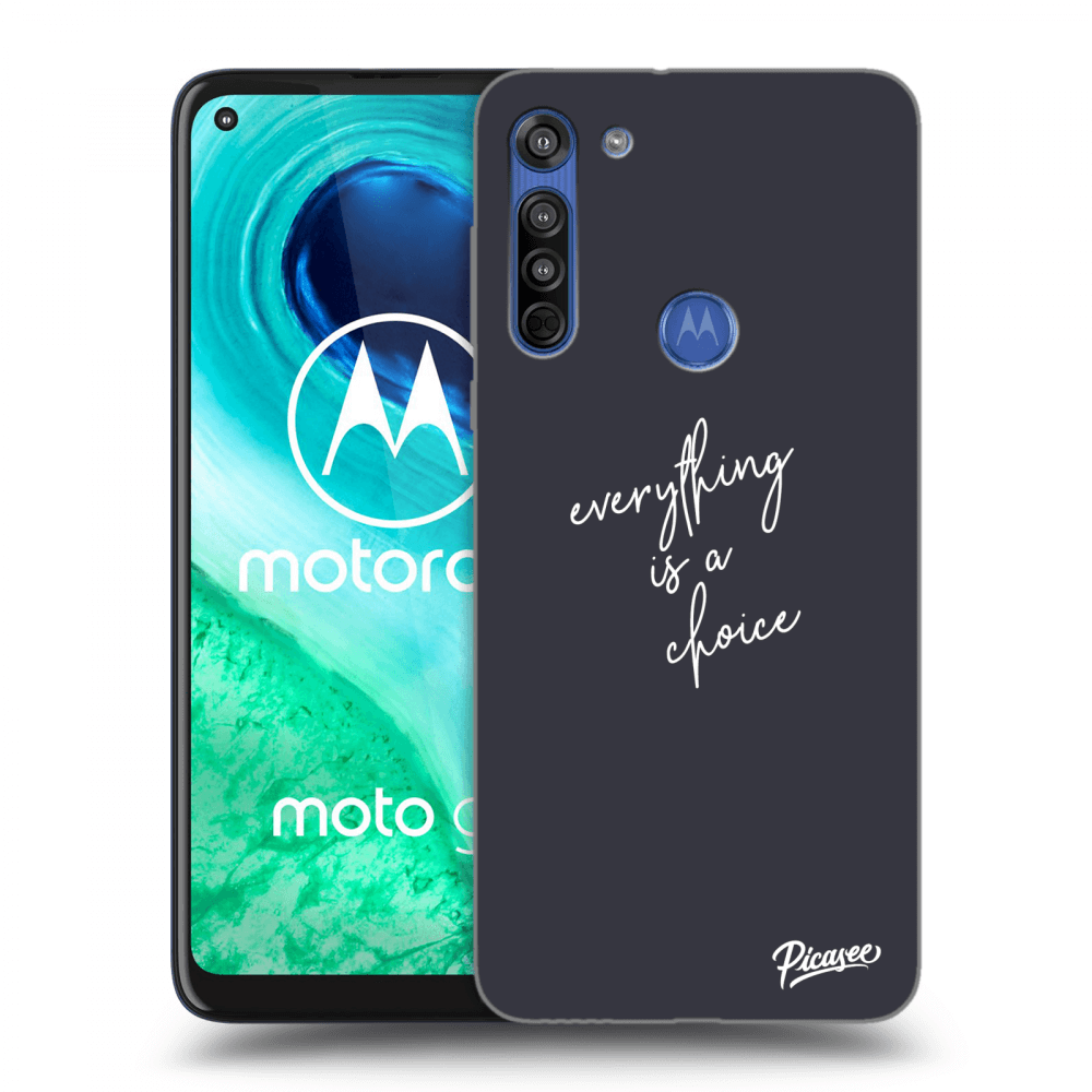 Picasee silikonowe czarne etui na Motorola Moto G8 - Everything is a choice