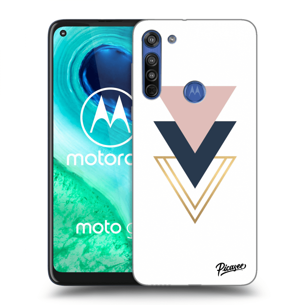 Picasee silikonowe czarne etui na Motorola Moto G8 - Triangles