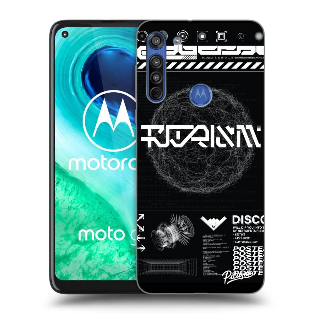 Picasee silikonowe przeźroczyste etui na Motorola Moto G8 - BLACK DISCO