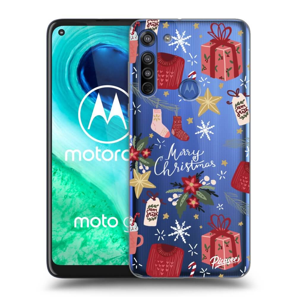 Picasee silikonowe przeźroczyste etui na Motorola Moto G8 - Christmas