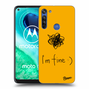 Picasee silikonowe czarne etui na Motorola Moto G8 - I am fine