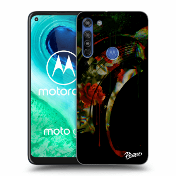 Picasee silikonowe czarne etui na Motorola Moto G8 - Roses black