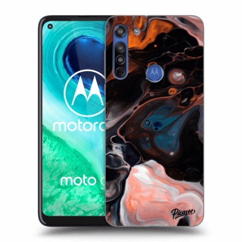 Picasee silikonowe czarne etui na Motorola Moto G8 - Cream