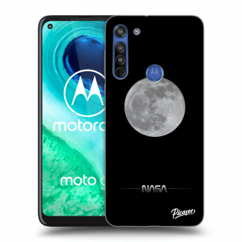 Picasee silikonowe czarne etui na Motorola Moto G8 - Moon Minimal