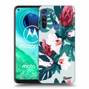 Picasee silikonowe czarne etui na Motorola Moto G8 - Rhododendron
