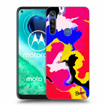 Picasee silikonowe czarne etui na Motorola Moto G8 - Watercolor