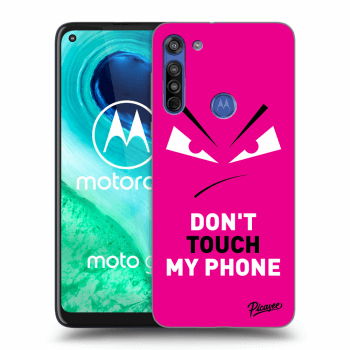 Picasee silikonowe czarne etui na Motorola Moto G8 - Evil Eye - Pink