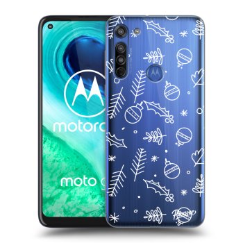 Picasee silikonowe przeźroczyste etui na Motorola Moto G8 - Mistletoe
