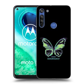 Picasee silikonowe przeźroczyste etui na Motorola Moto G8 - Diamanty Blue