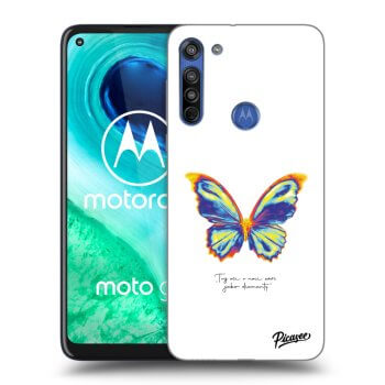 Picasee silikonowe przeźroczyste etui na Motorola Moto G8 - Diamanty White