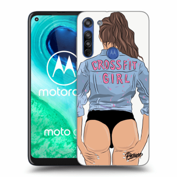 Picasee silikonowe przeźroczyste etui na Motorola Moto G8 - Crossfit girl - nickynellow