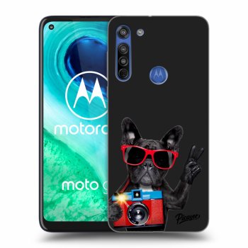 Picasee silikonowe czarne etui na Motorola Moto G8 - French Bulldog