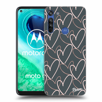 Picasee silikonowe czarne etui na Motorola Moto G8 - Lots of love