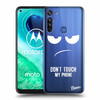 Picasee silikonowe przeźroczyste etui na Motorola Moto G8 - Don't Touch My Phone
