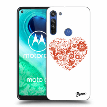 Picasee silikonowe przeźroczyste etui na Motorola Moto G8 - Big heart