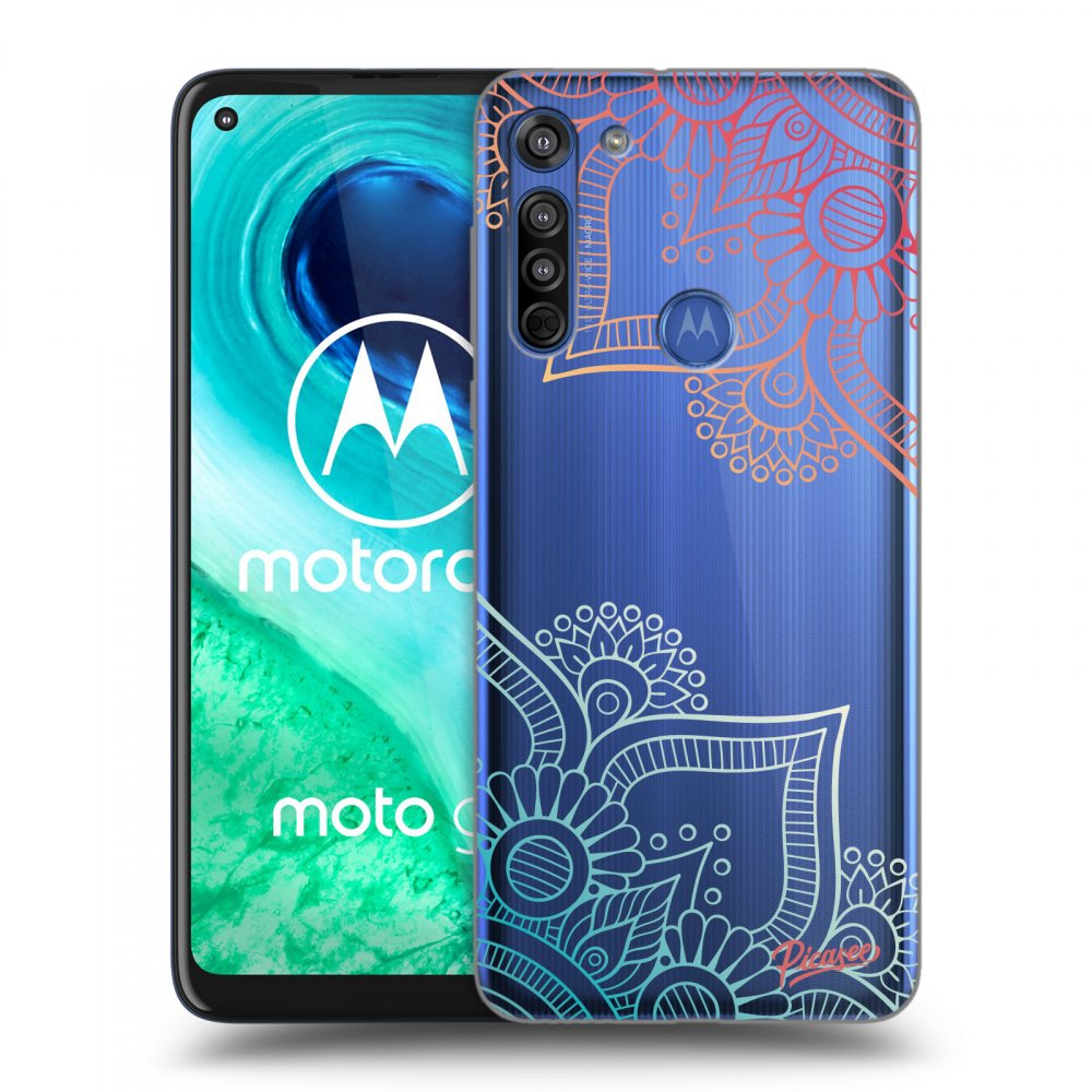 Picasee silikonowe przeźroczyste etui na Motorola Moto G8 - Flowers pattern
