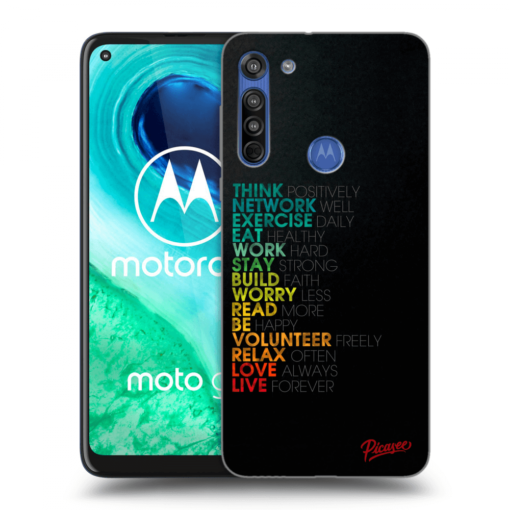 Picasee silikonowe czarne etui na Motorola Moto G8 - Motto life