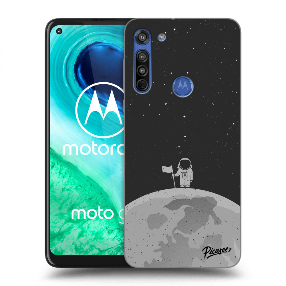 Picasee silikonowe czarne etui na Motorola Moto G8 - Astronaut