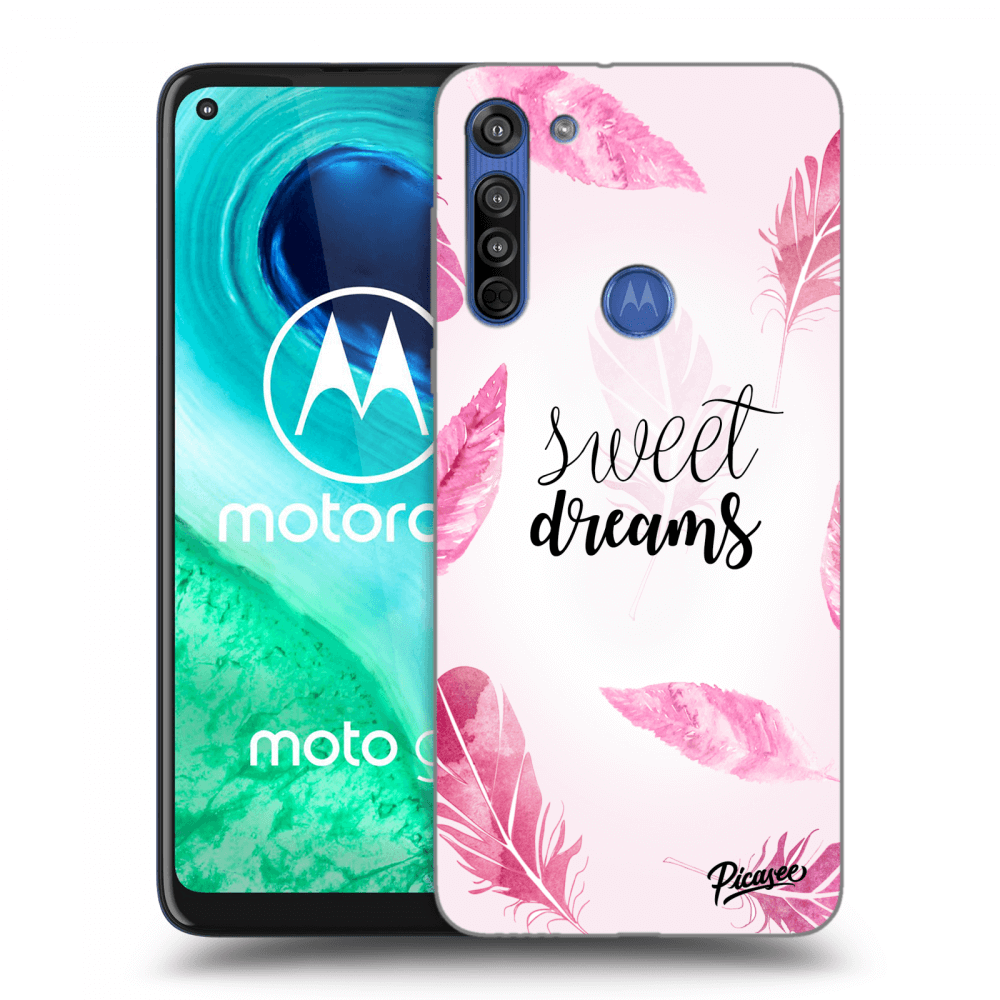 Picasee silikonowe czarne etui na Motorola Moto G8 - Sweet dreams