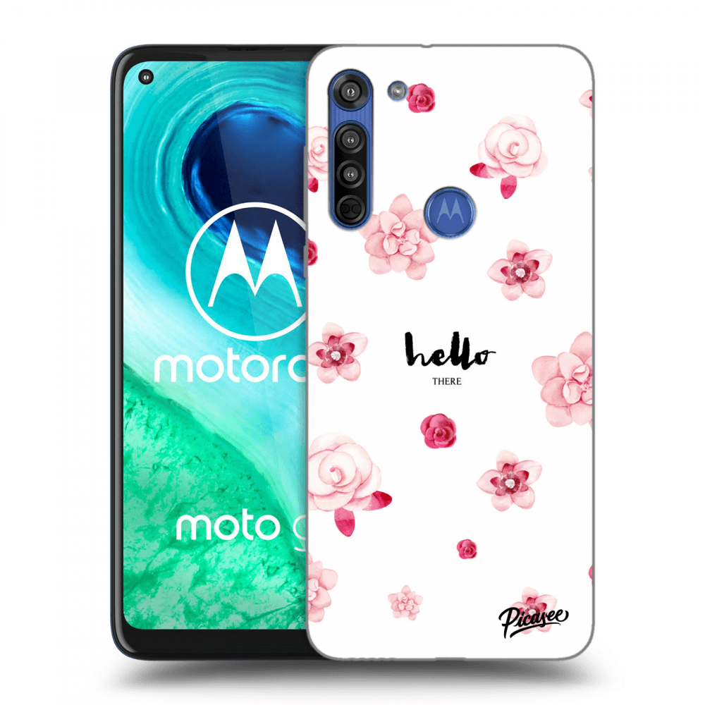 Picasee silikonowe przeźroczyste etui na Motorola Moto G8 - Hello there