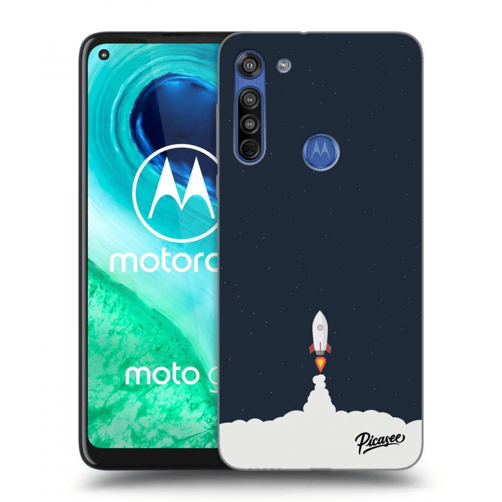 Picasee silikonowe czarne etui na Motorola Moto G8 - Astronaut 2